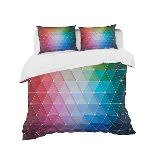Designart 'Rainbow Triangular Geometry ' Modern & Contemporary Bedding Set